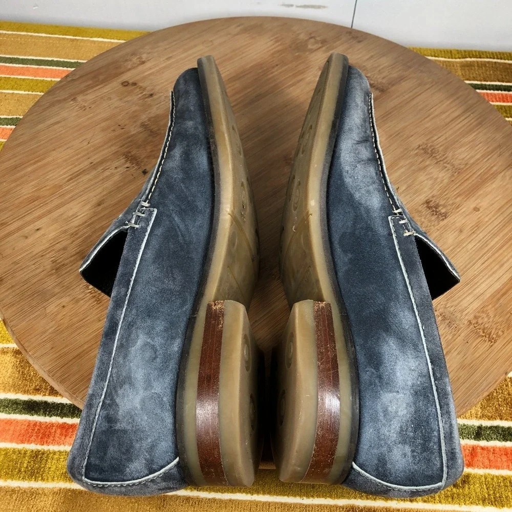 Donald Pliner size Mens 7 shoes Blue Leather Penny Classic Dress loafers